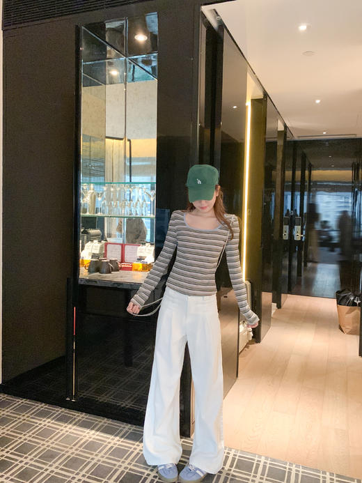 <曾小咸推荐>3.5现货秒杀 ！微信超特价！韩系复古条纹长袖t 日常109.99 立减50 秒杀59.99！！ 商品图5