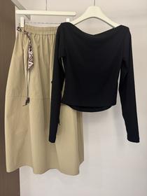 【门店同款】ENJOY秋季“光阴序语”上衣腰带半裙套装 165743363