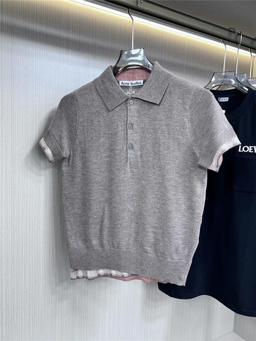 AC家假两件100羊毛针织短袖POLO衫 商品图2