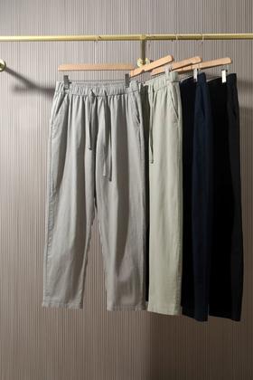 早春新款23.5%亚麻百搭休闲裤