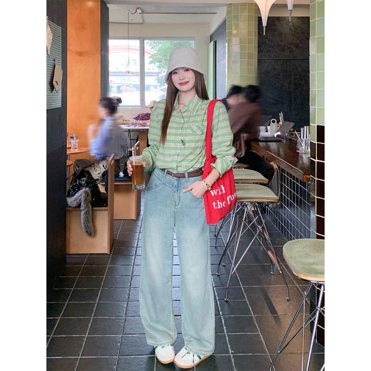 <曾小咸推荐>3.10现货秒杀 ！微信超特价！韩系绿格子衬衫 日常199.99 立减120 秒杀79.99！！ 商品图4