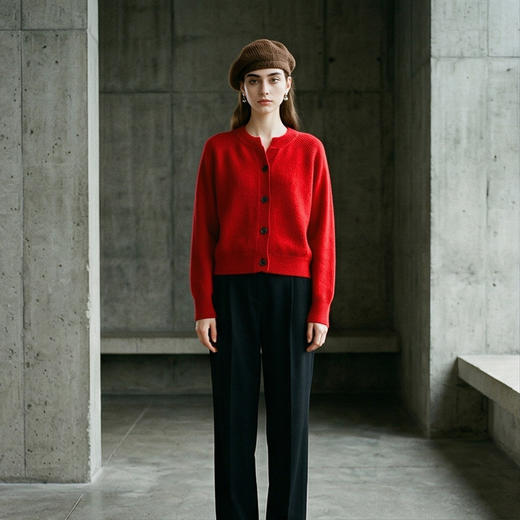 PALUOPO/PL小V领女开衫ET23228R/约重360g帕罗 商品图3