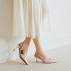 千百度细高跟鞋婚鞋女2026夏季新款包头宴会后空新娘伴娘鞋凉鞋A26257746 商品缩略图3