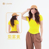 LEANA丽娜【运动短袖】柔软透气弹力修身上衣百搭半开领纽扣瑜伽服T恤LN1191 商品缩略图3
