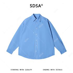 SDSA男装2026新款高贵轻奢时尚潮牌裁剪纯色长袖衬衫百搭休闲衬衣