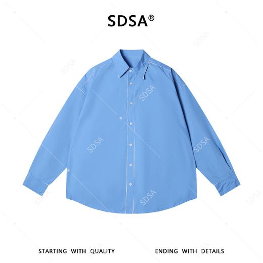 SDSA男装2026新款高贵轻奢时尚潮牌裁剪纯色长袖衬衫百搭休闲衬衣 商品图0