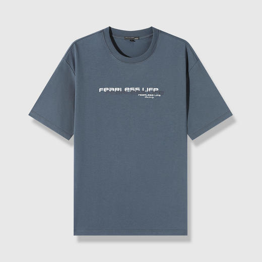 GXG男装【凉感透气】26夏季时尚撞色简约字母圆领休闲男式短袖T恤K&C 商品图4