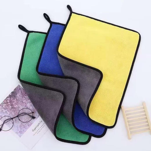 福物区 双面加厚吸水擦车毛巾 30*40cm 随机色单条装 商品图1