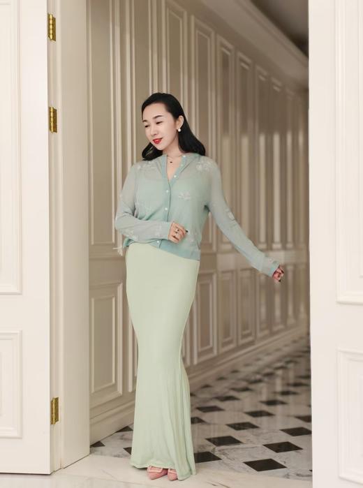 【3.6上新】早春青芜🌸薄荷绿印花100%绵羊毛开衫 商品图7