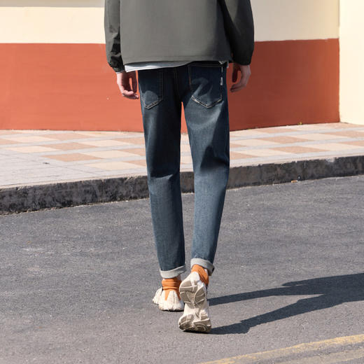 半身缘男裤 春季简约百搭复古炒盐工艺牛仔裤261101U10130207 商品图4