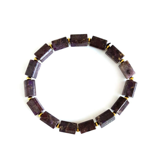 【天然正品】天然约6*10MM泥地樱花料舒俱来长方形手串18CM（弹力绳）230126NJM32 商品图0