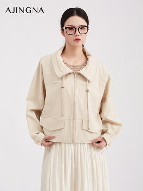 【商场同款】阿菁娜春季新款高弹四面弹外套立领抽绳防风保暖可户外可休闲一衣解锁多风格A31C107029