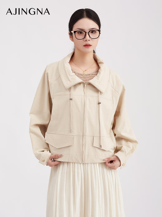 【商场同款】阿菁娜春季新款高弹四面弹外套立领抽绳防风保暖可户外可休闲一衣解锁多风格A31C107029 商品图0