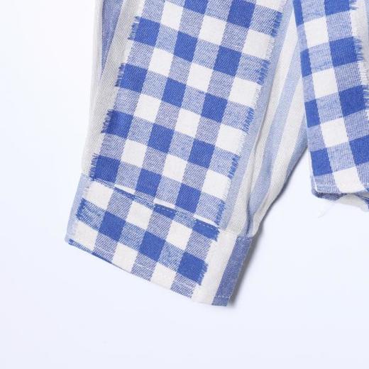 SDSA男装2026新款轻奢美式宽松拼接撞色格子衬衫一字扣设计百搭 商品图3