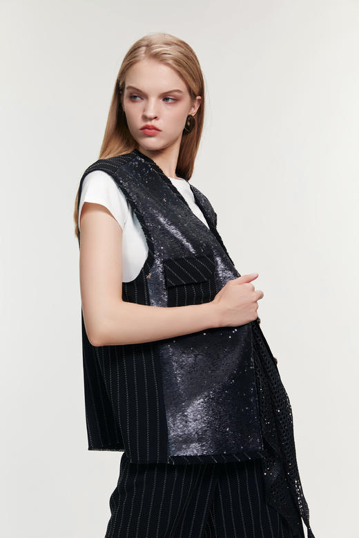 SAFICOO  摩登复古 微宽松H型 设计师款马甲 商品图2