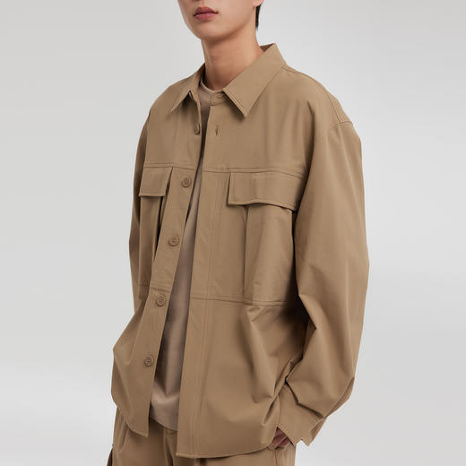 MODE COMMUTER | MC细格纹布防泼水户外翻领长袖衬衫MCF103113A 商品图4