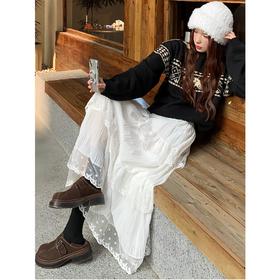 【藏肉显瘦一绝69/件】🌼白色蕾丝花边半身裙女春夏新款高腰显瘦中长款甜美风a字蛋糕裙聚★为爱严选★为爱严选