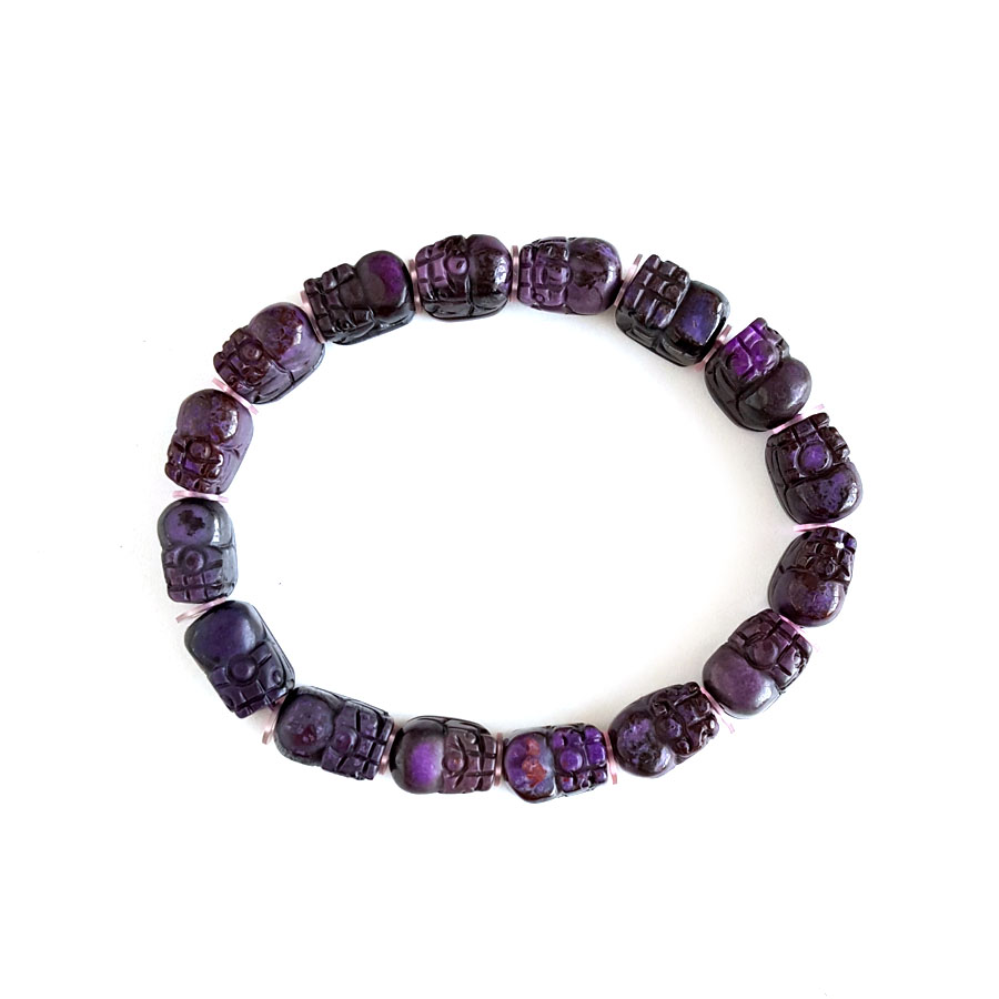 【天然正品】天然约7*10MM貔貅造型舒俱来（招财、吉祥）手串17CM（弹力绳）230126NJM33