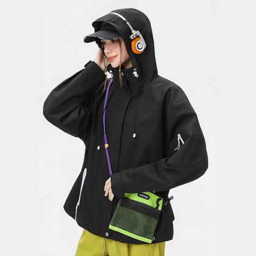 丁摩蓝色户外冲锋衣男女款春秋季工装登山防泼水夹克外套 JKCY-JK963528WAL 商品图2