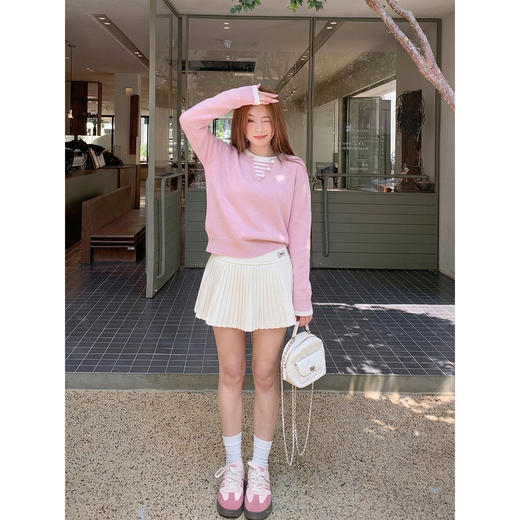 <曾小咸推荐>3.10现货秒杀 ！微信超特价！韩系假两件针织衫 日常179.99 立减90 秒杀89.99！！ 商品图2