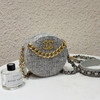 Chanel 19bag mini 圆饼 灰色 毛呢 斜挎包 商品缩略图0