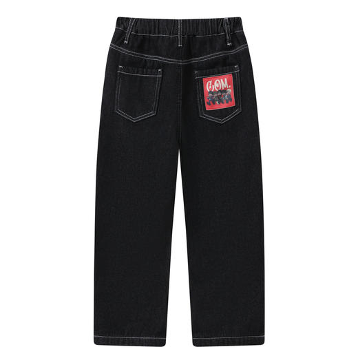 【MQD】童装男大童冬季新款儿童学院加绒加厚防褪色保暖直筒牛仔裤 商品图2