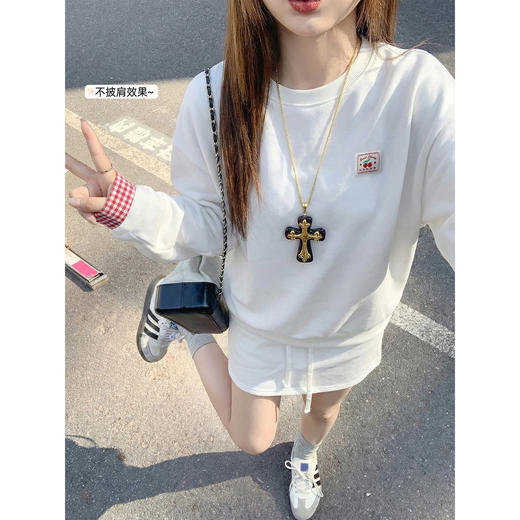 <曾小咸推荐>3.9现货秒杀 ！微信超特价！韩系格子拼接卫衣（送披肩） 日常189.99 立减100 秒杀89.99！！短裙 日常139.99 立减80 秒杀59.99！！ 商品图4