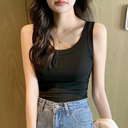 买一送一 到手2件！【卷卷紫百搭U领小背心】 U领设计显瘦遮副乳 螺纹弹力面料柔软舒适亲肤包容性好 百搭休闲 四季可搭 商品图7