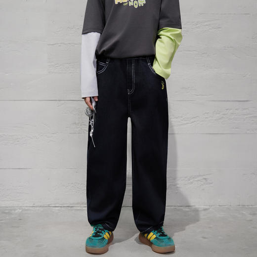 【MQD】童装男大童牛仔裤26春季新款儿童街潮学院风亲肤百搭牛仔裤 商品图3