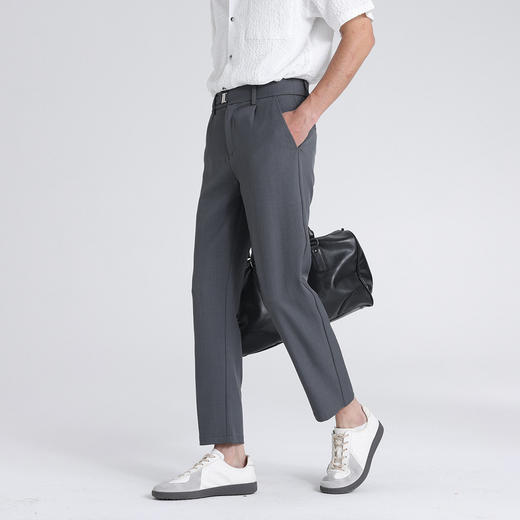 GXG男装26夏季简约商务休闲日常通勤西裤亲肤透气男式直筒休闲裤K&C 商品图4