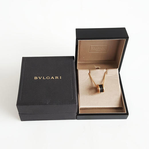 【95新】BVLGARI宝格丽B.zero1系列346083玫瑰金黑陶瓷弹簧项链 链长约45cm中性款020326NJS14 商品图1