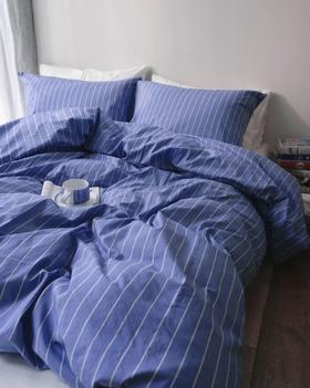 伽罗 JALO 条纹水洗新疆长绒棉床品四件套