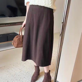 戴维媞 六片裁剪醋酸羊毛裙 遮肉显瘦 加绒款/不加绒款