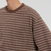 MODE COMMUTER | MC夹色纯棉针织休闲错位口袋横条纹圆领纯棉T恤 商品缩略图4