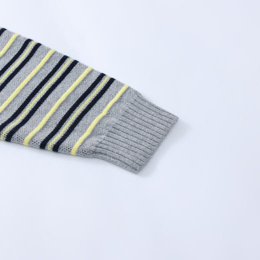 【MQD】童装男大童26春新款儿童加厚保暖上衣百搭学院风条纹翻领毛衣 商品图3