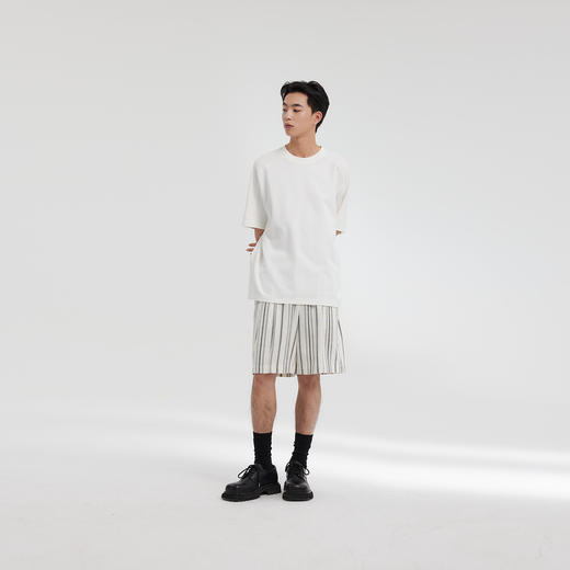 MODE COMMUTER | MC珠地针织插肩袖宽松圆领短袖T恤 商品图1