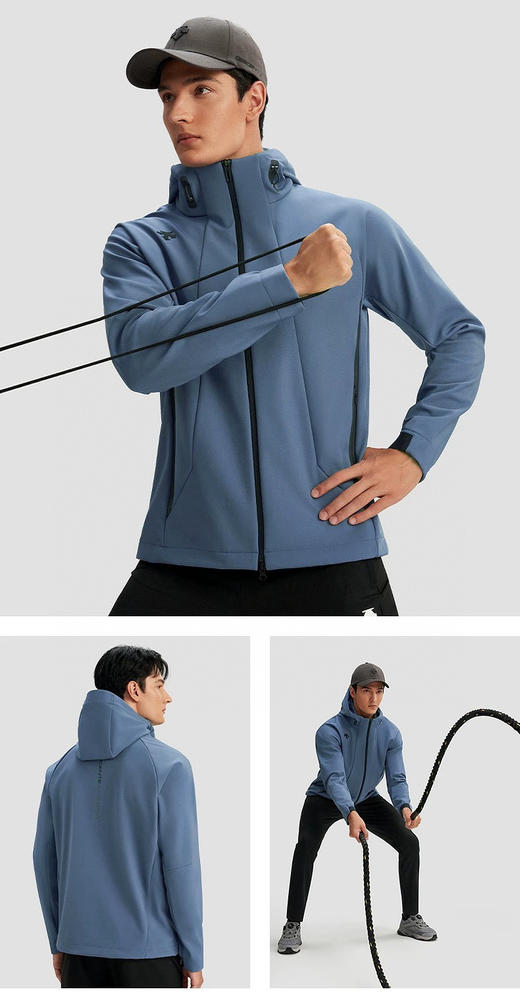 点此购买 迪桑特男子秋冬季加绒连帽软壳冲锋衣外套 hbj 341383 商品图7