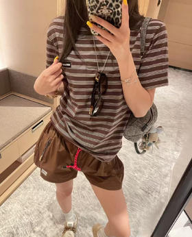 【xb1-05663】女士时尚条纹针织短袖T恤！！