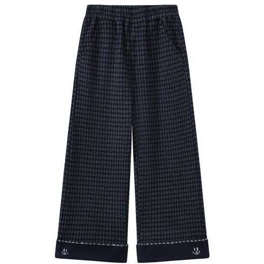 【MQD】童装女大童格纹加绒裤年冬季休闲裤新款儿童暖绒保暖阔腿裤 商品图4