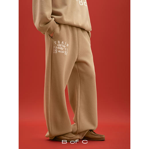 CryingCenter联名bofc 加绒毛毡TRAIN做旧复古卫裤长裤 商品图0