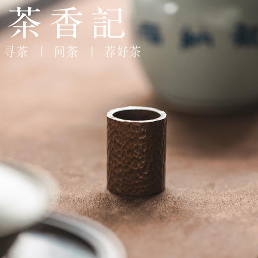 茶香记手工民间匠人锤纹铜盖置壶盖托镇纸手作茶器古朴茶道配件 商品图3