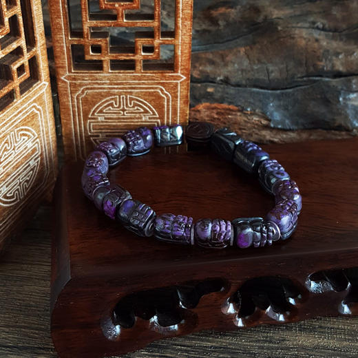 【天然正品】天然约7*10MM貔貅造型舒俱来（招财、吉祥）手串17CM（弹力绳）230126NJM33 商品图5