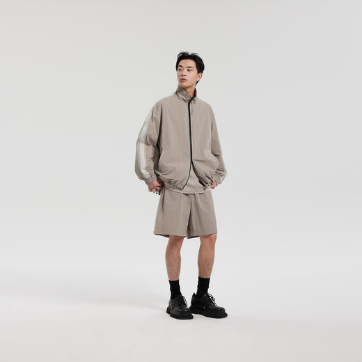 MODE COMMUTER | MC阔腿梭织长裤皱感面料立领夹克MCF121064A 商品图1