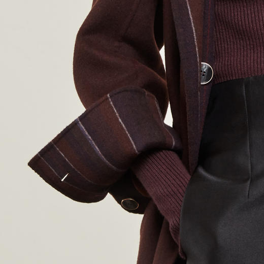 ND92X斯尔丽商场同款[正反两面可穿]时尚干练枪驳领显高羊毛大衣女外套 商品图4