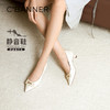 【静音系列】千百度水钻扣饰细高跟鞋女2026春季新款通勤浅口单鞋A26182951 商品缩略图0