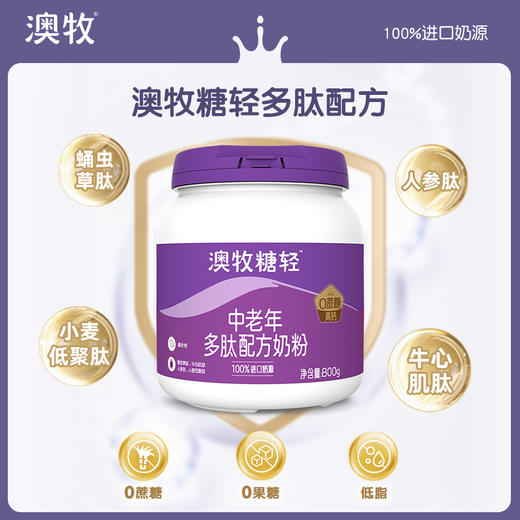 【领券下单 立省】澳牧糖轻多肽配方奶粉 800g单罐装 商品图1