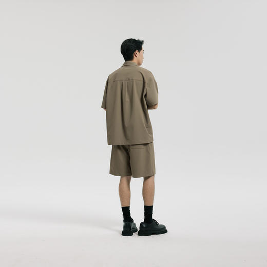 MODE COMMUTER | MC斜纹微弹抗皱微弹细密面料翻领短袖衬衫 商品图1