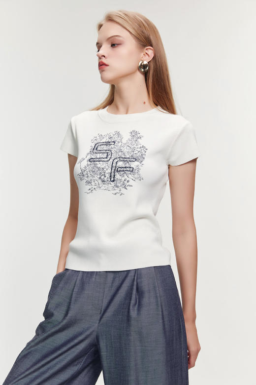 SAFICOO 时尚休闲 修身合体版型针织短袖 商品图2