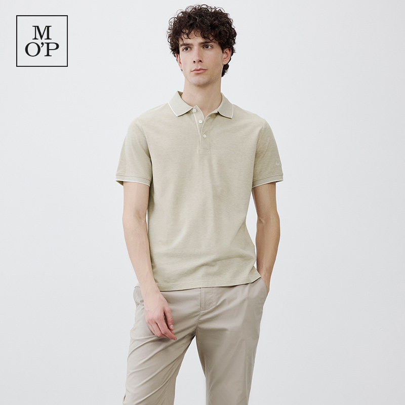 Marc O'Polo/MOP 夏季新款高级翻领纯棉商务休闲透气短袖POLO衫男