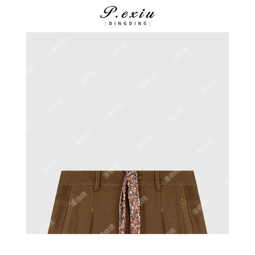 03-2潘依绣丁丁宠粉美式复古碎花腰带休闲裤 Q9863 商品图2